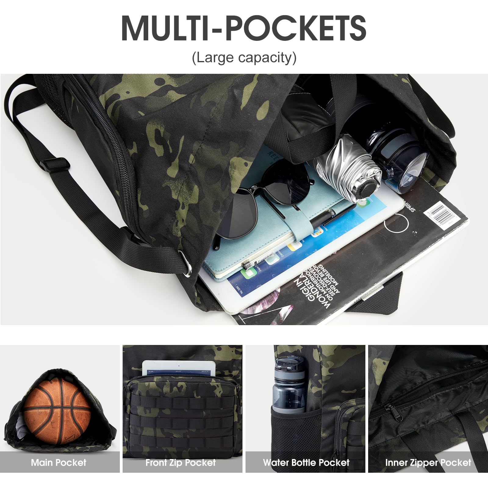 G4Free - G4Free Drawstring Backpack Sports Gym Bag with Shoes Compartment -TN23B194C