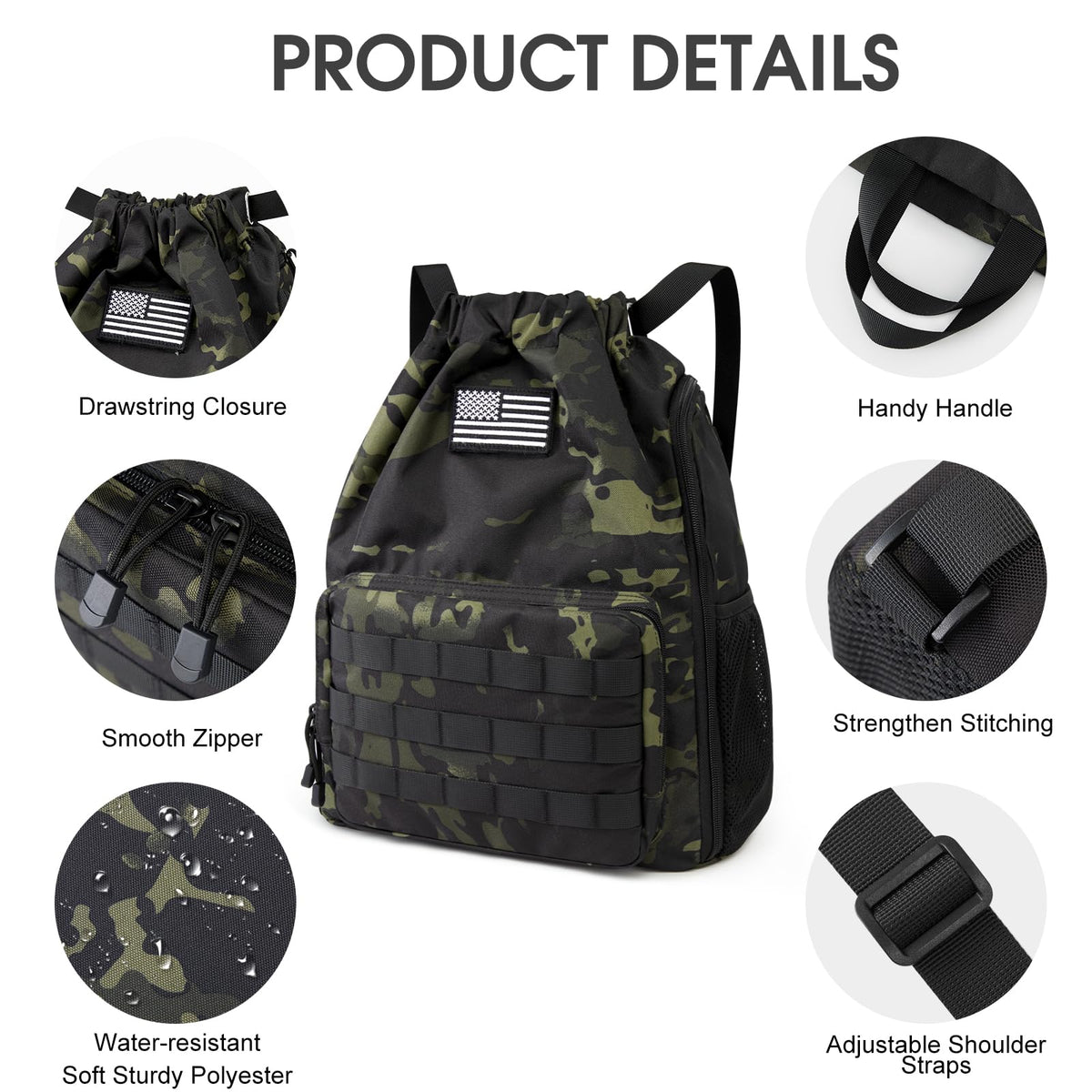 G4Free - G4Free Drawstring Backpack Sports Gym Bag with Shoes Compartment -TN23B194C