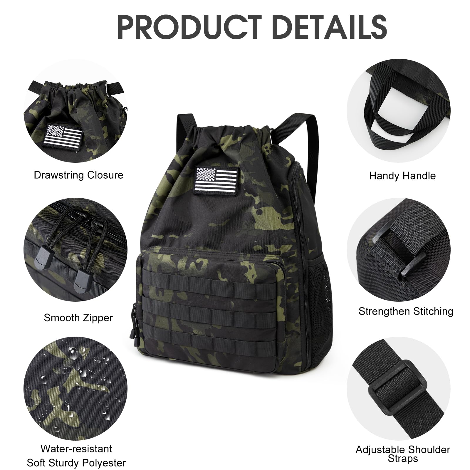 G4Free - G4Free Drawstring Backpack Sports Gym Bag with Shoes Compartment -TN23B194C