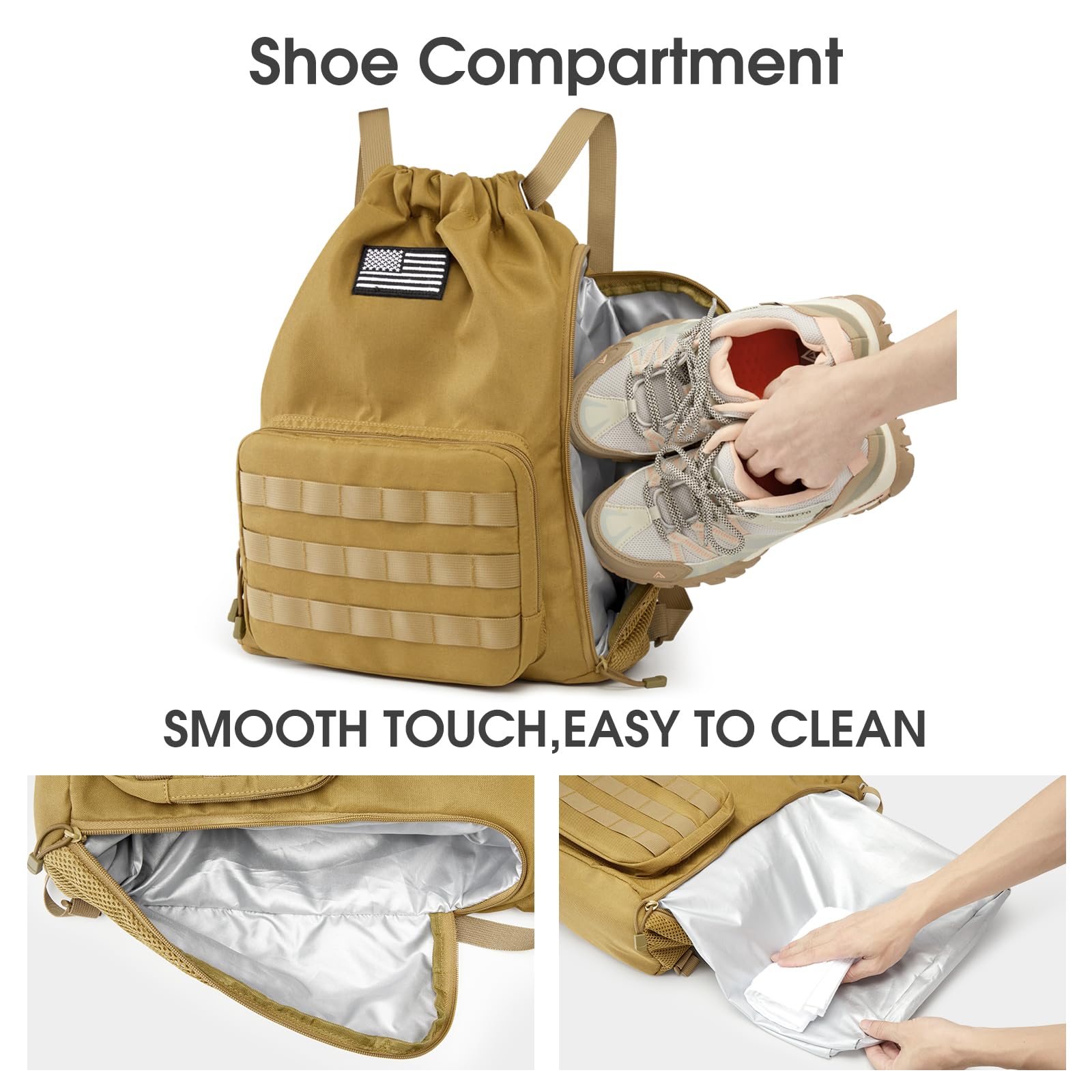 G4Free - G4Free Drawstring Backpack Sports Gym Bag with Shoes Compartment -TN23B194C