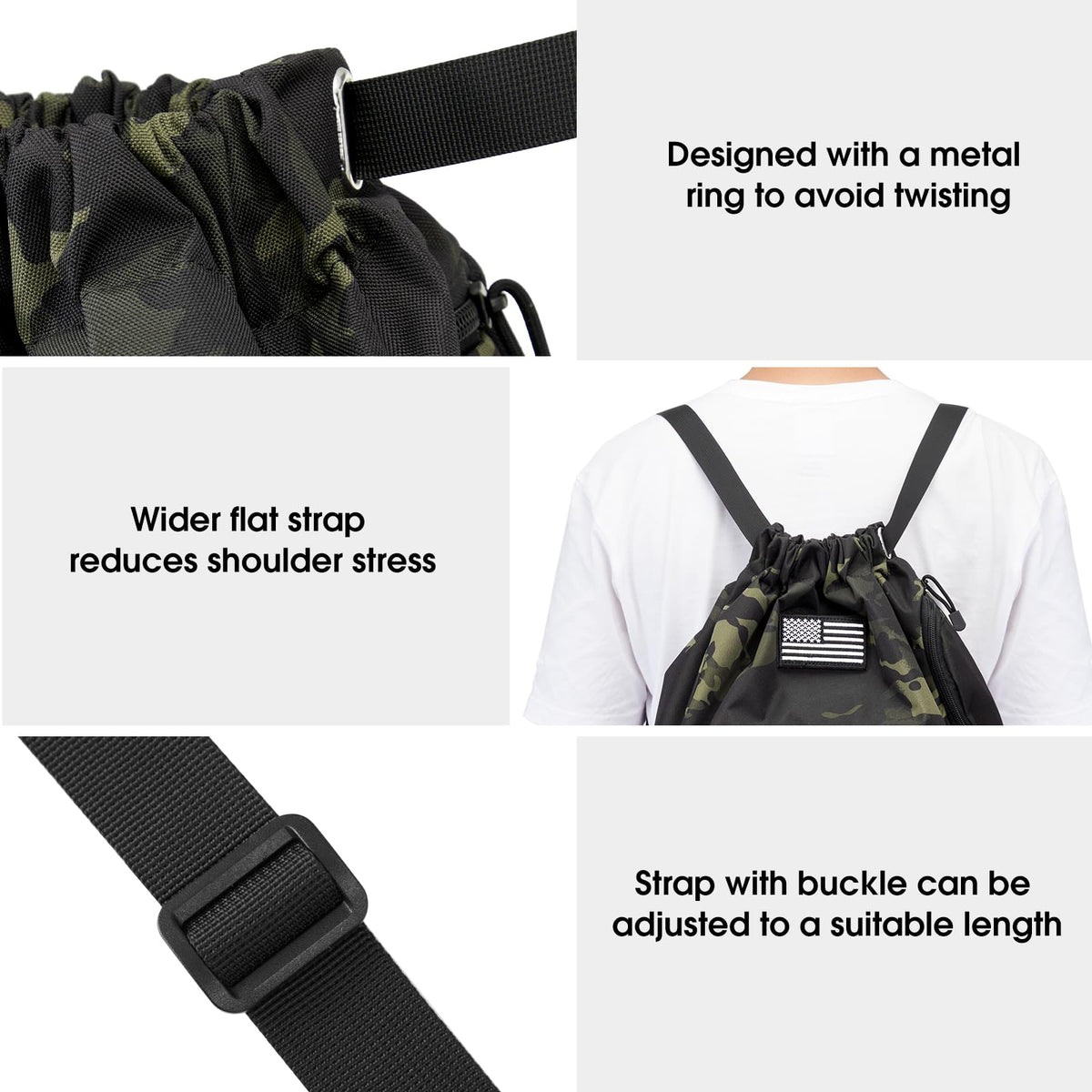 G4Free - G4Free Drawstring Backpack Sports Gym Bag with Shoes Compartment -TN23B194C