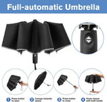 G4Free - G4Free Eco Fiberglass Frame Double Canopy Reflective Strip Auto Folding Umbrella -TN24A423A