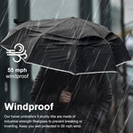 G4Free - G4Free Eco Fiberglass Frame Double Canopy Reflective Strip Auto Folding Umbrella -TN24A423A