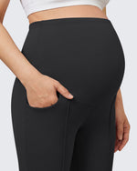 G4Free - G4Free EverGoing Maternity Flare Leggings with Pockets – Over the Belly 25'' -GF26AY1008A001A-S