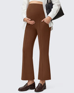 G4Free - G4Free EverGoing Maternity Flare Leggings with Pockets – Over the Belly 25'' -GF26AY1008F004A-S