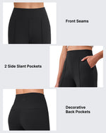 G4Free - G4Free EverGoing Wide Leg Yoga Pants High Waist Front Seam with Pockets -GF26J1005A001A-S