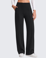 G4Free - G4Free EverGoing Wide Leg Yoga Pants High Waist Front Seam with Pockets -GF26J1005A001A-S