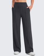 G4Free - G4Free EverGoing Wide Leg Yoga Pants High Waist Front Seam with Pockets -GF26J1005A001A-S