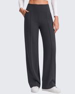 G4Free - G4Free EverGoing Wide Leg Yoga Pants High Waist Front Seam with Pockets -GF26J1005A001A-S