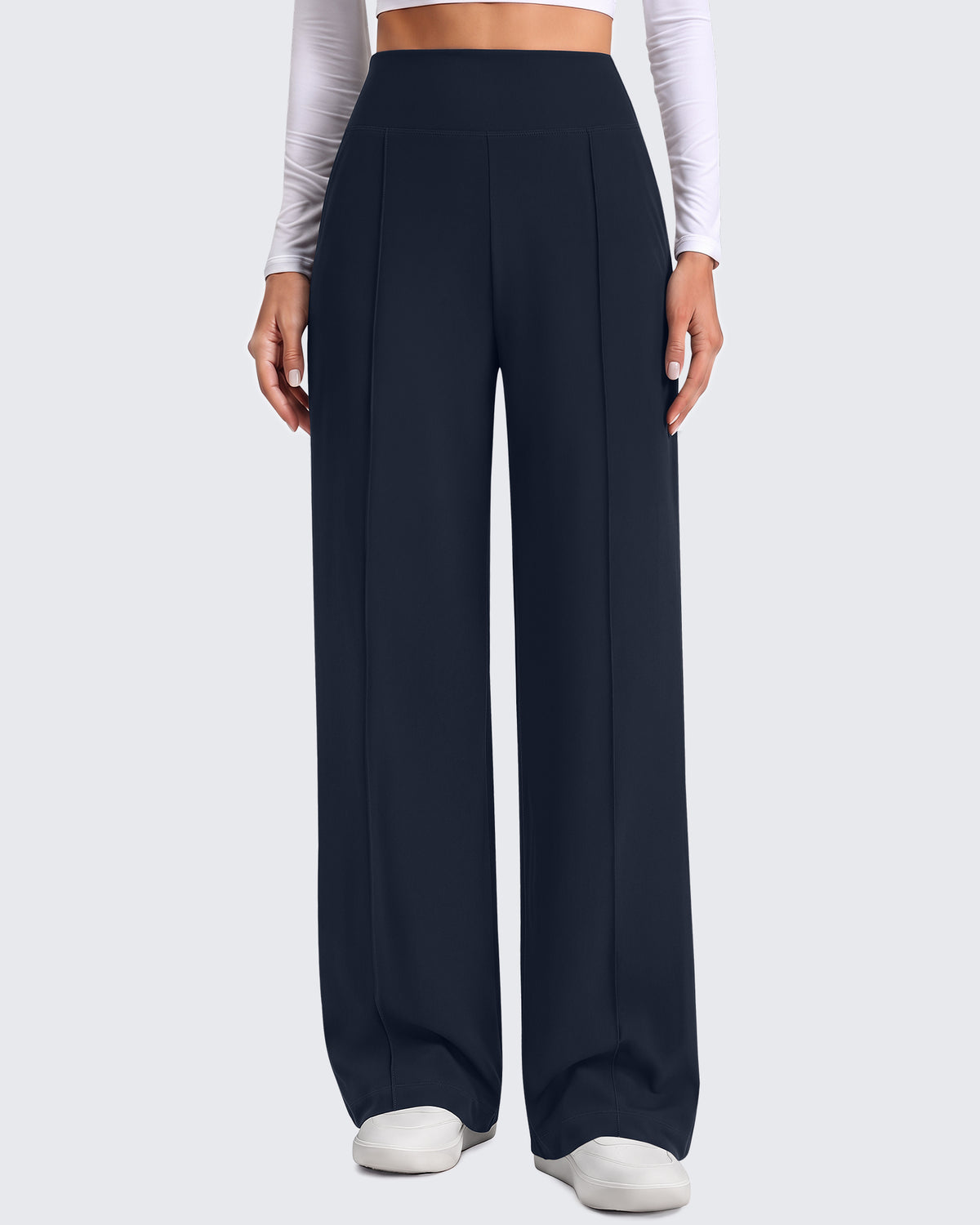 G4Free - G4Free EverGoing Wide Leg Yoga Pants High Waist Front Seam with Pockets -GF26J1005A001A-S