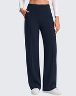 G4Free - G4Free EverGoing Wide Leg Yoga Pants High Waist Front Seam with Pockets -GF26J1005A001A-S
