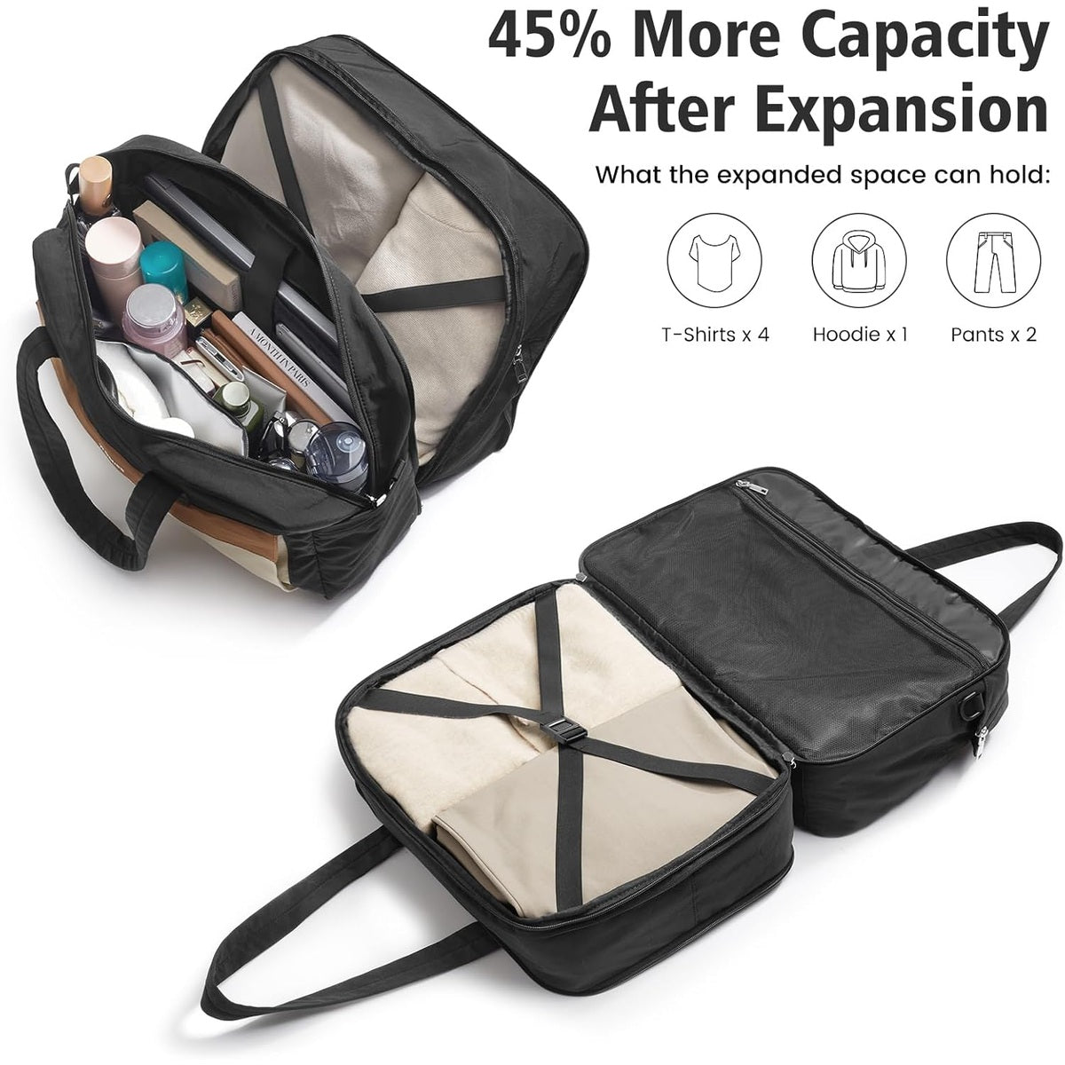 G4Free - G4Free Expandable Duffle Bag, Carry On Bag TSA Airline Approved -TN25B539A