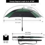 G4Free - G4Free Extra Large Golf Umbrella 62/68 inch Vented Square Umbrella -D02V717A