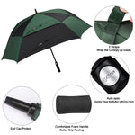 G4Free - G4Free Extra Large Golf Umbrella 62/68 inch Vented Square Umbrella -D02V717A