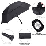 G4Free - G4Free Extra Large Golf Umbrella 62/68 inch Vented Square Umbrella -D02V717A