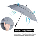 G4Free - G4Free Extra Large Golf Umbrella 62/68 inch Vented Square Umbrella -D02V717A