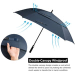 G4Free - G4Free Extra Large Golf Umbrella 62/68 inch Vented Square Umbrella -D02V717A