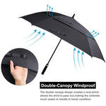 G4Free - G4Free Extra Large Golf Umbrella 62/68 inch Vented Square Umbrella -D02V717A