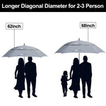 G4Free - G4Free Extra Large Golf Umbrella 62/68 inch Vented Square Umbrella -D02V717A