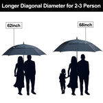 G4Free - G4Free Extra Large Golf Umbrella 62/68 inch Vented Square Umbrella -D02V717A