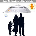 G4Free - G4Free Extra Large Golf Umbrella 62/68 inch Vented Square Umbrella -D02V717A