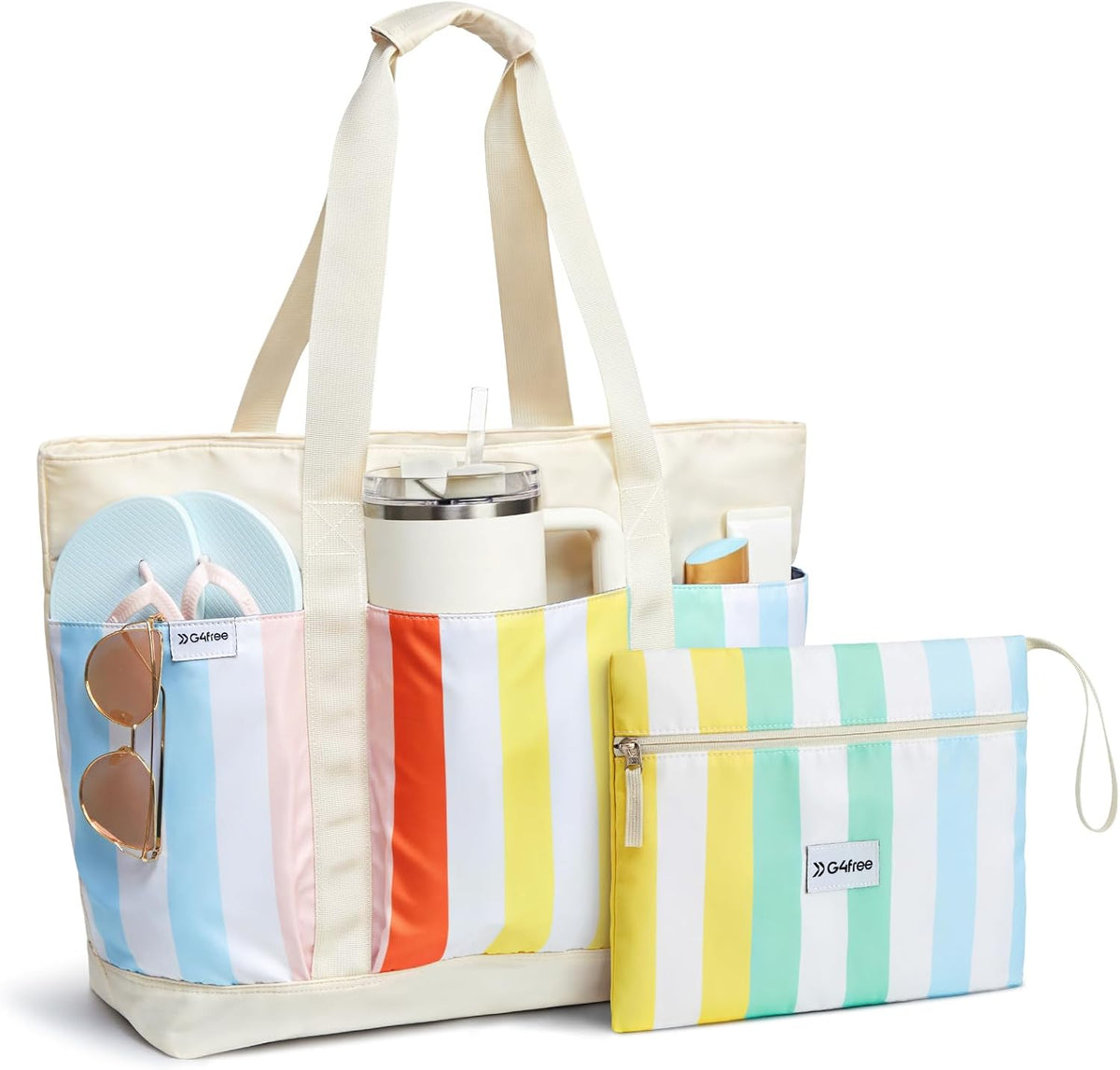 G4Free - G4Free Foldable Waterproof Beach Tote Pool Bag -TN24B462A
