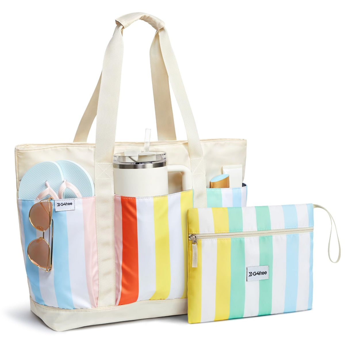 G4Free - G4Free Foldable Waterproof Beach Tote Pool Bag -TN24B462C