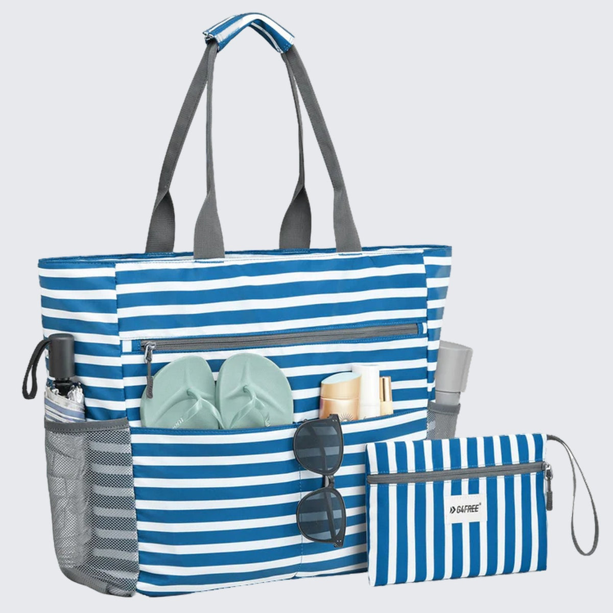 G4Free - G4Free Foldable Waterproof Sandproof Tote Beach Bag -TN23B270B