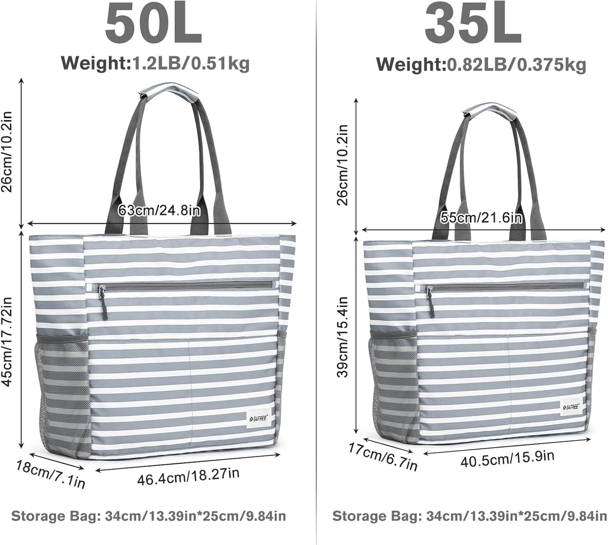G4Free - G4Free Foldable Waterproof Sandproof Tote Beach Bag -TN23B270C
