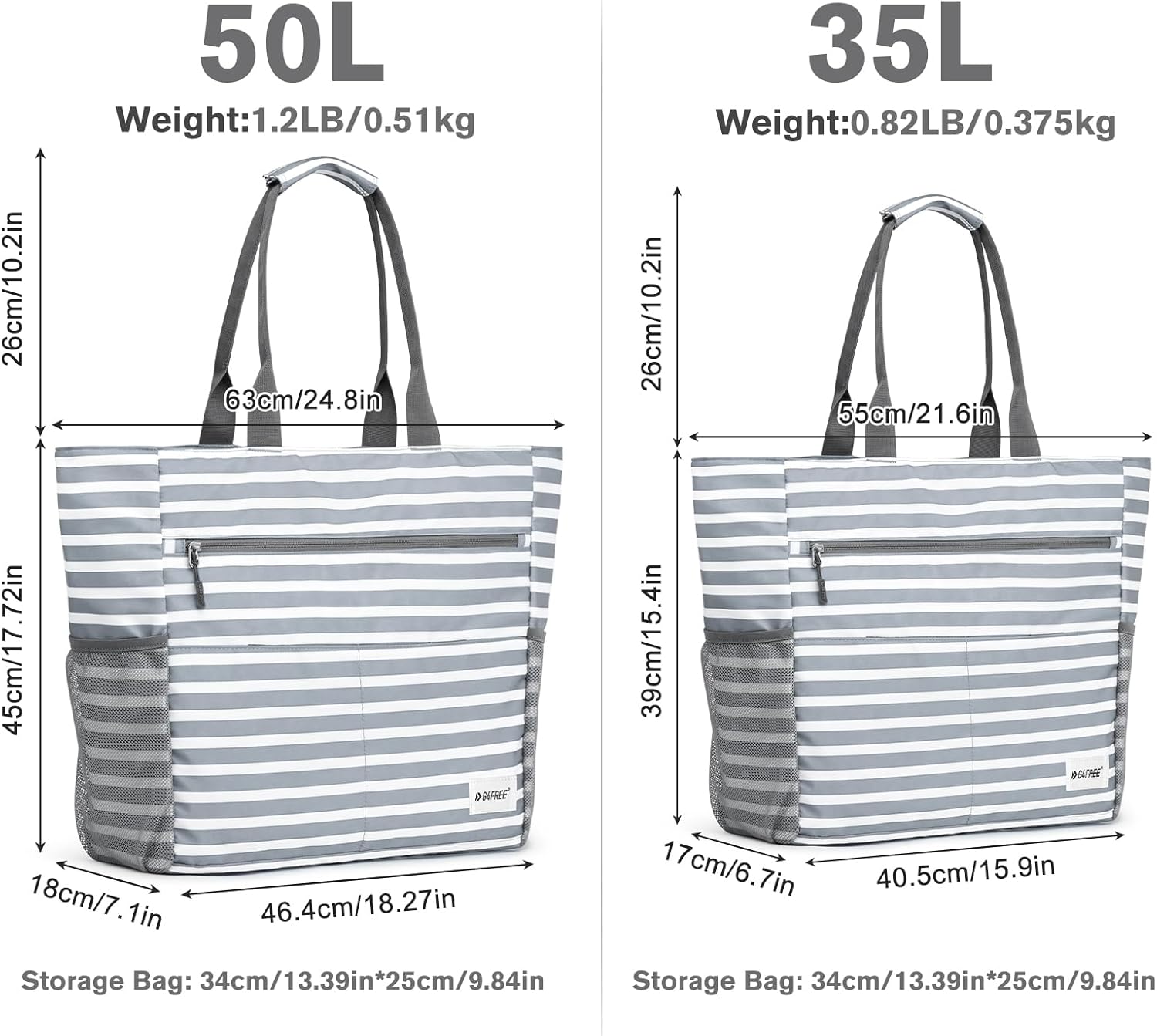 G4Free - G4Free Foldable Waterproof Sandproof Tote Beach Bag -TN23B270C