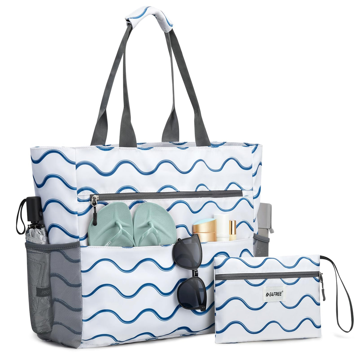 G4Free - G4Free Foldable Waterproof Sandproof Tote Beach Bag -TN23B270C