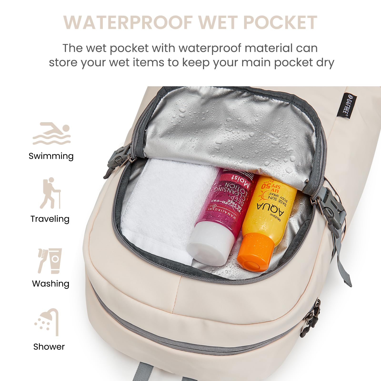 G4Free - G4Free Gym Backpack For Women with Shoes Compartment & Wet Pocket -TN23B238D