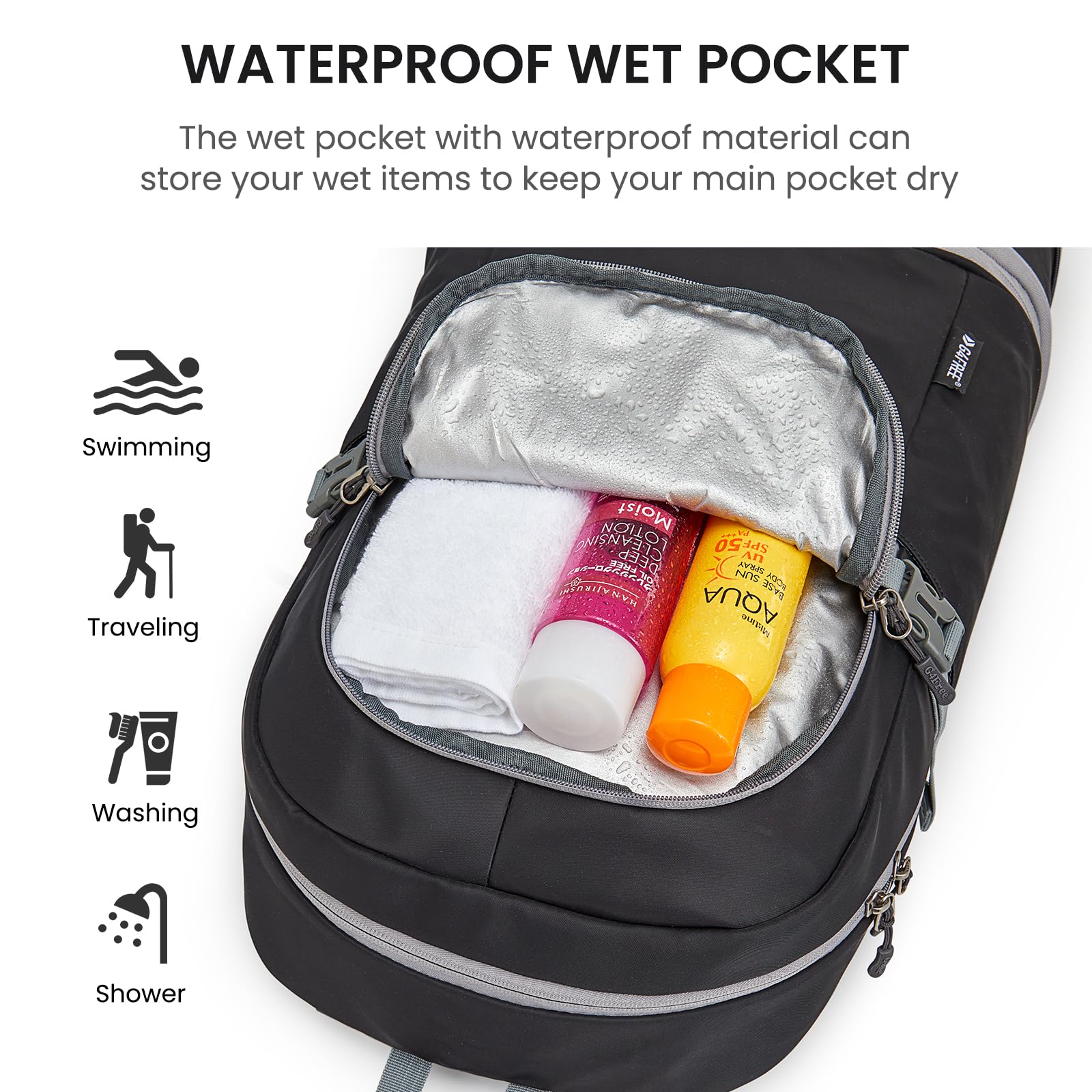 G4Free - G4Free Gym Backpack For Women with Shoes Compartment & Wet Pocket -TN23B238D