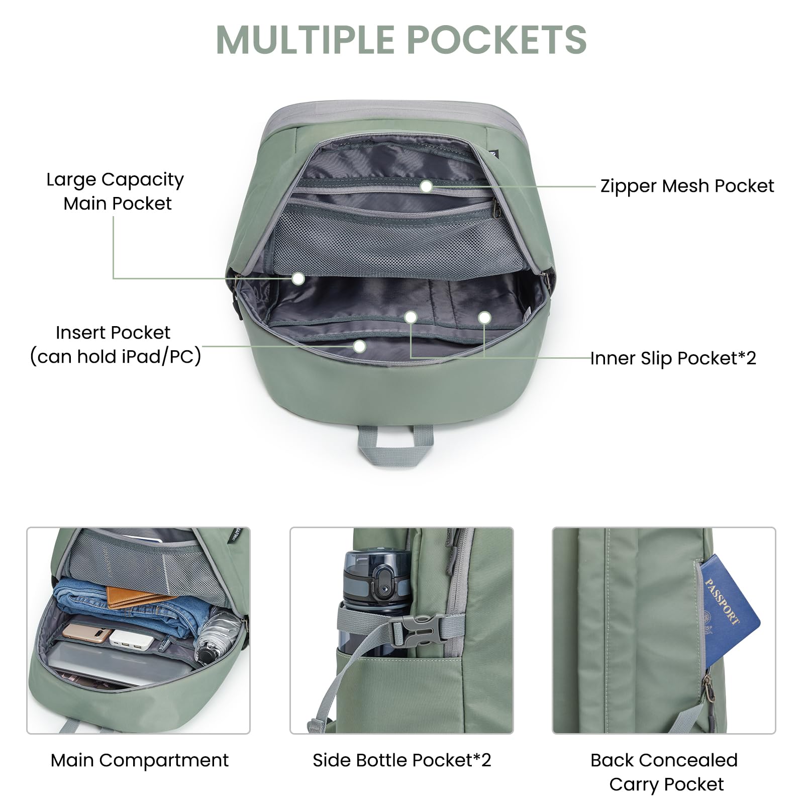 G4Free - G4Free Gym Backpack For Women with Shoes Compartment & Wet Pocket -TN23B238D