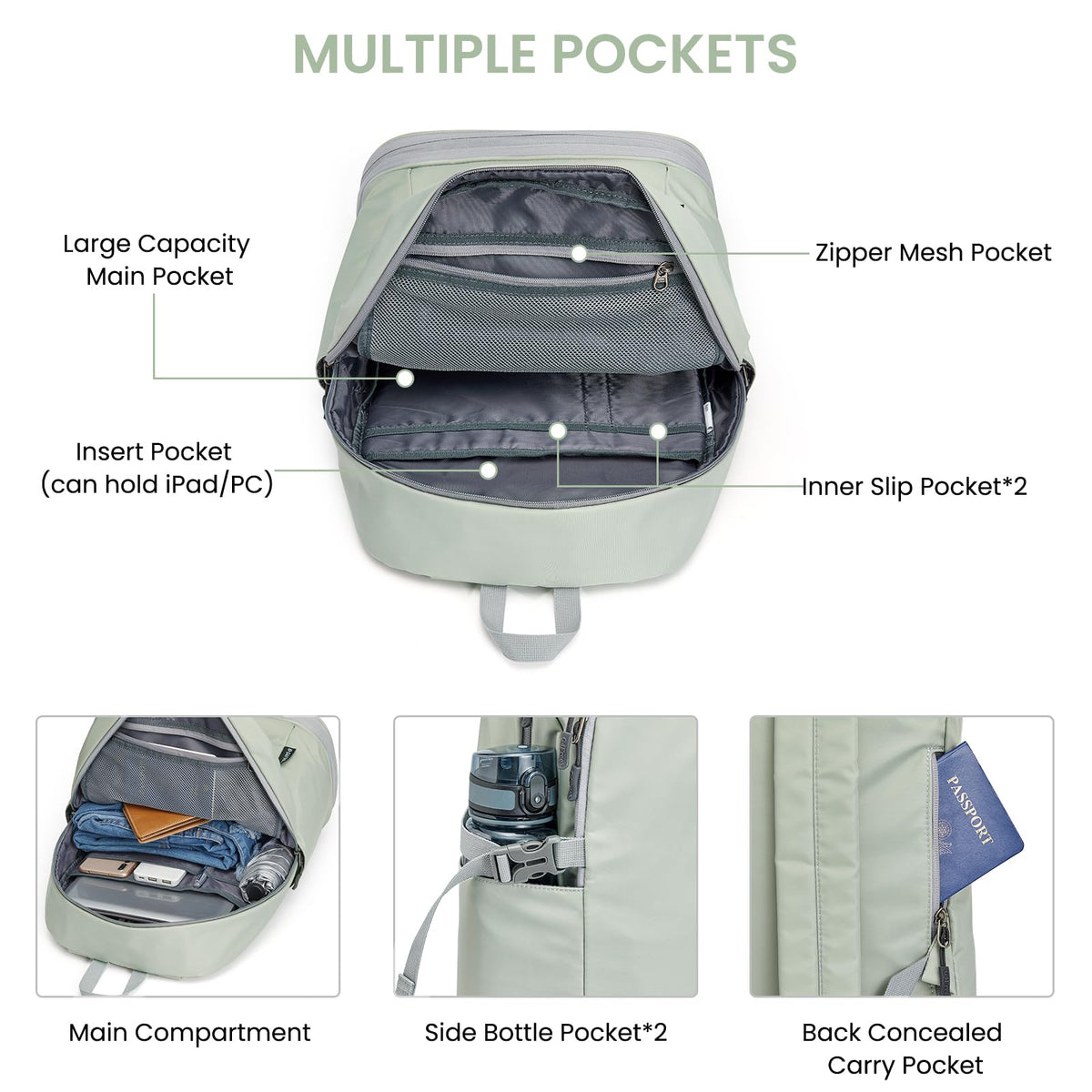 G4Free - G4Free Gym Backpack For Women with Shoes Compartment & Wet Pocket -TN23B238D