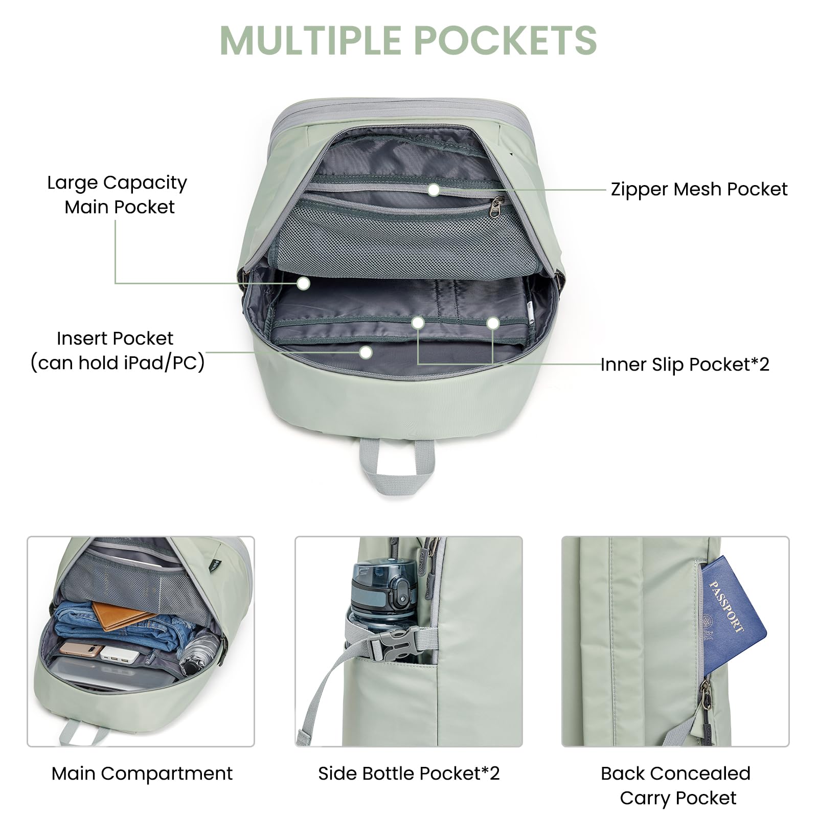 G4Free - G4Free Gym Backpack For Women with Shoes Compartment & Wet Pocket -TN23B238D
