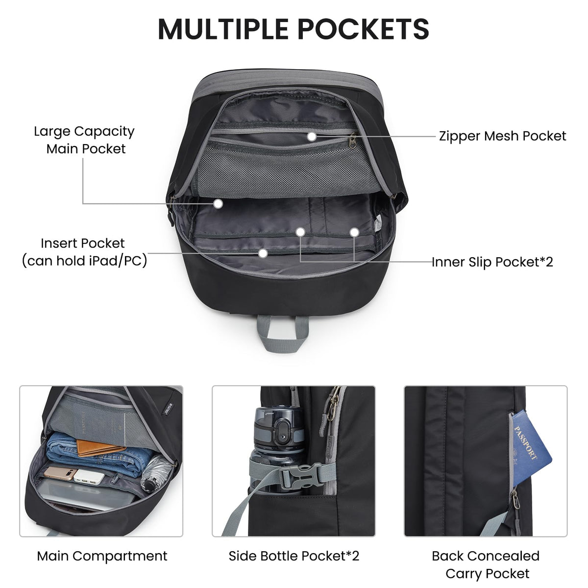 G4Free - G4Free Gym Backpack For Women with Shoes Compartment & Wet Pocket -TN23B238D