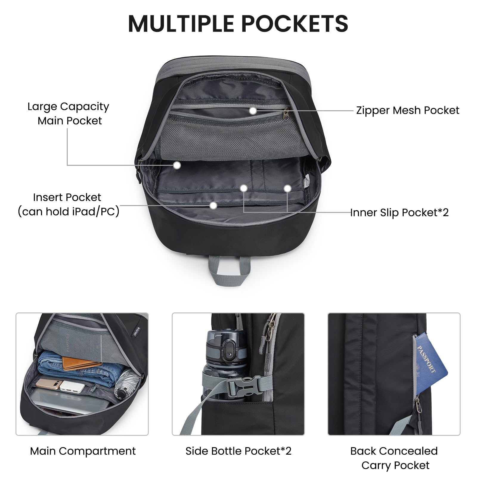 G4Free - G4Free Gym Backpack For Women with Shoes Compartment & Wet Pocket -TN23B238D