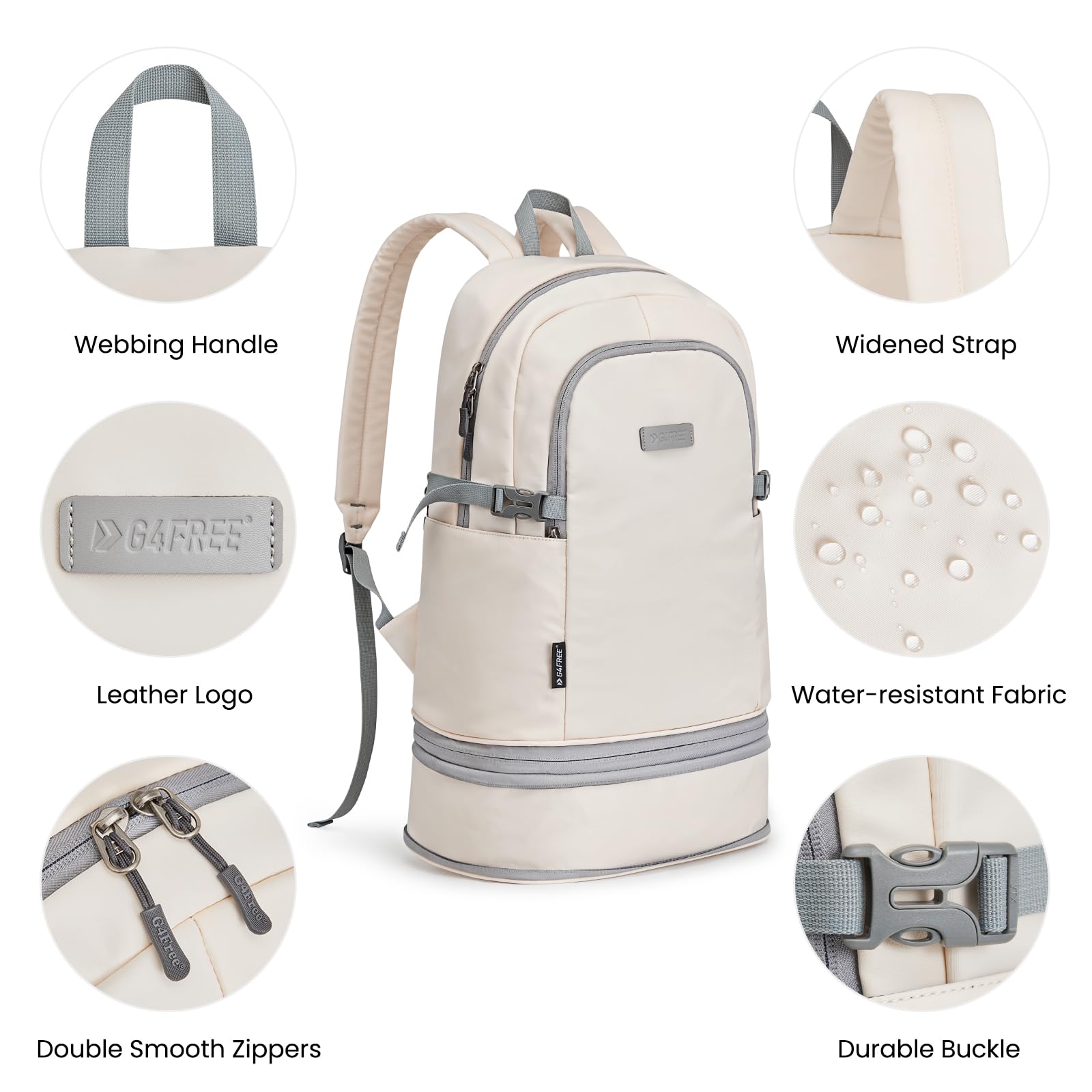 G4Free - G4Free Gym Backpack For Women with Shoes Compartment & Wet Pocket -TN23B238D