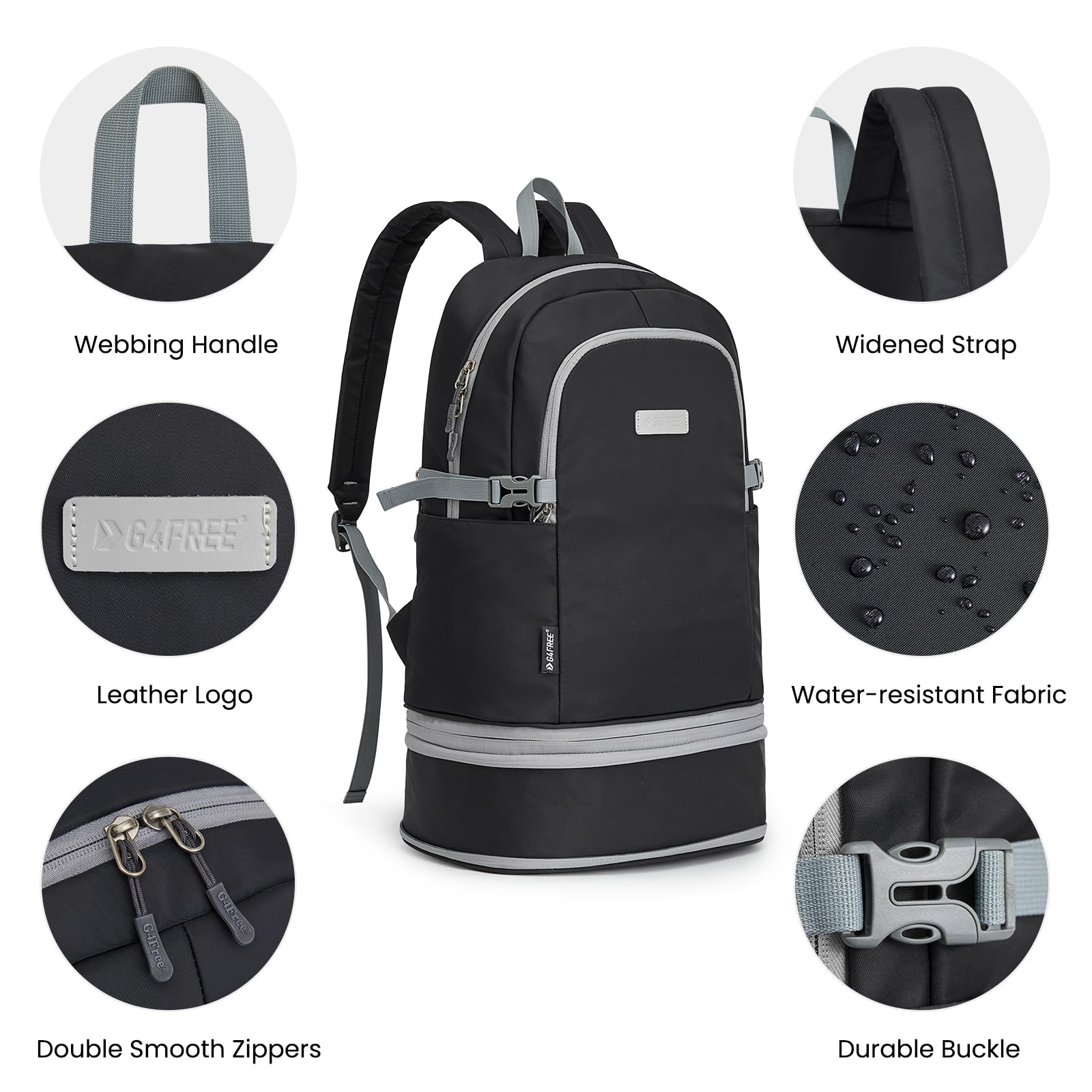 G4Free - G4Free Gym Backpack For Women with Shoes Compartment & Wet Pocket -TN23B238D