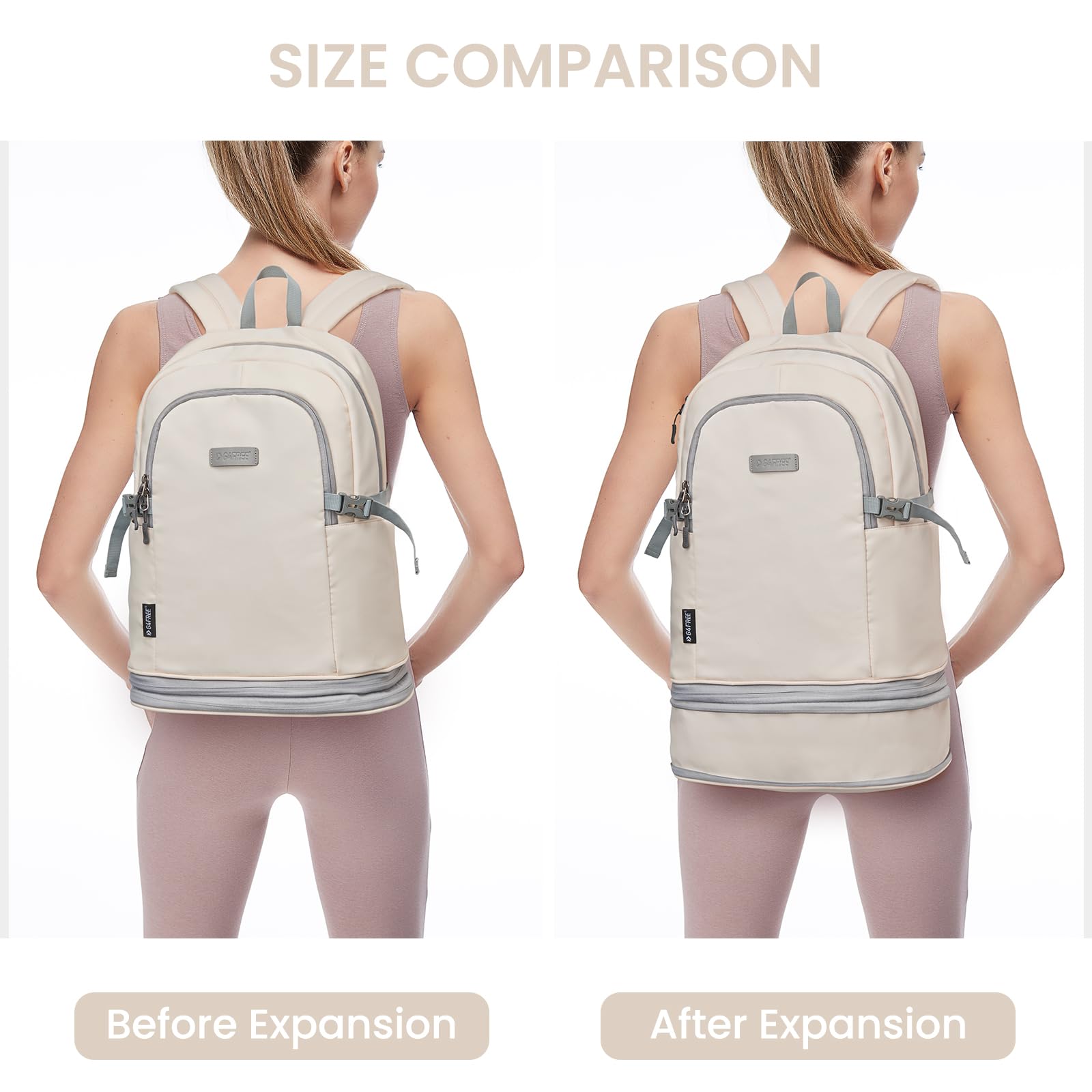 G4Free - G4Free Gym Backpack For Women with Shoes Compartment & Wet Pocket -TN23B238D