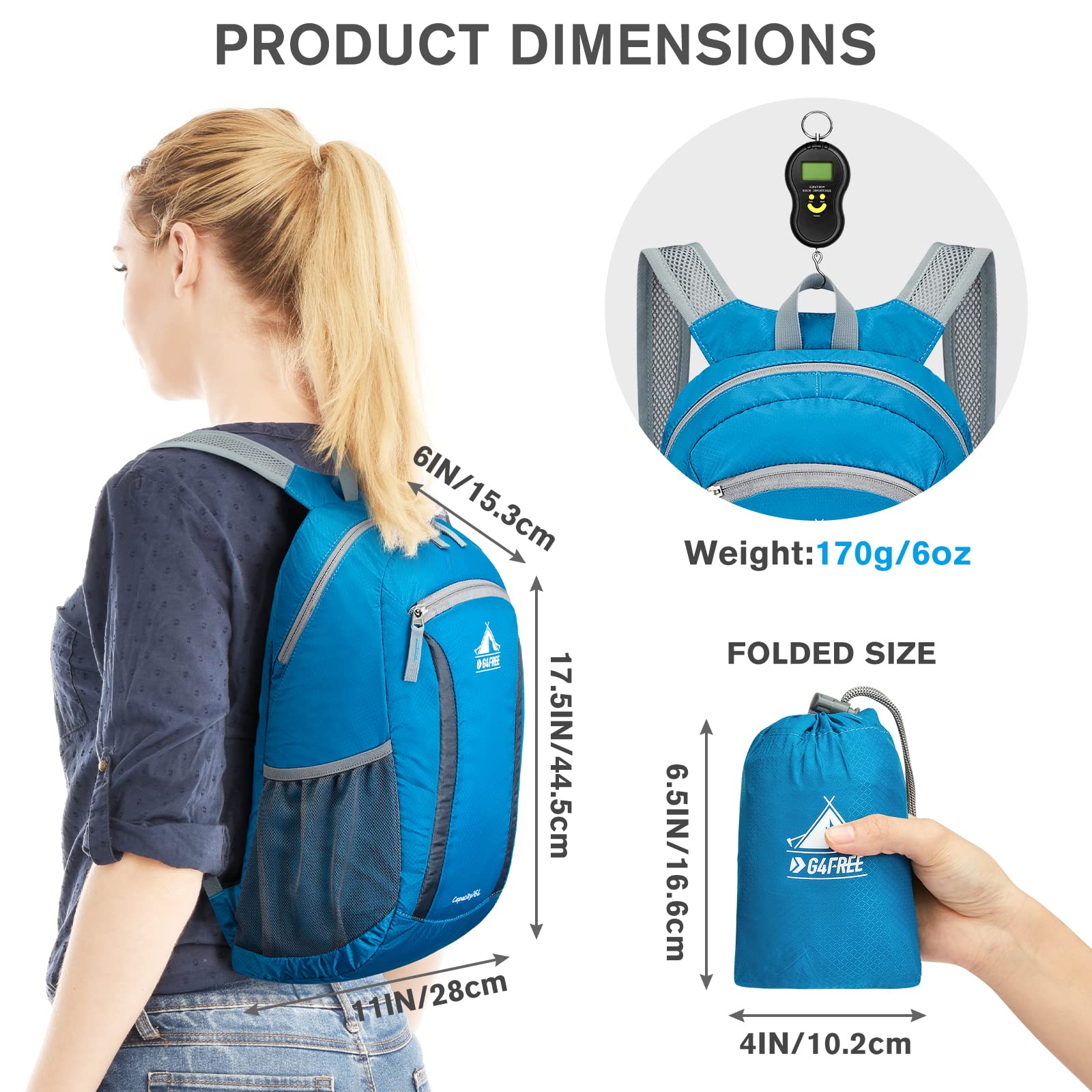 G4Free - G4Free Hiking Daypack Water Resistant Lightweight Packable Backpack -TN22B133A