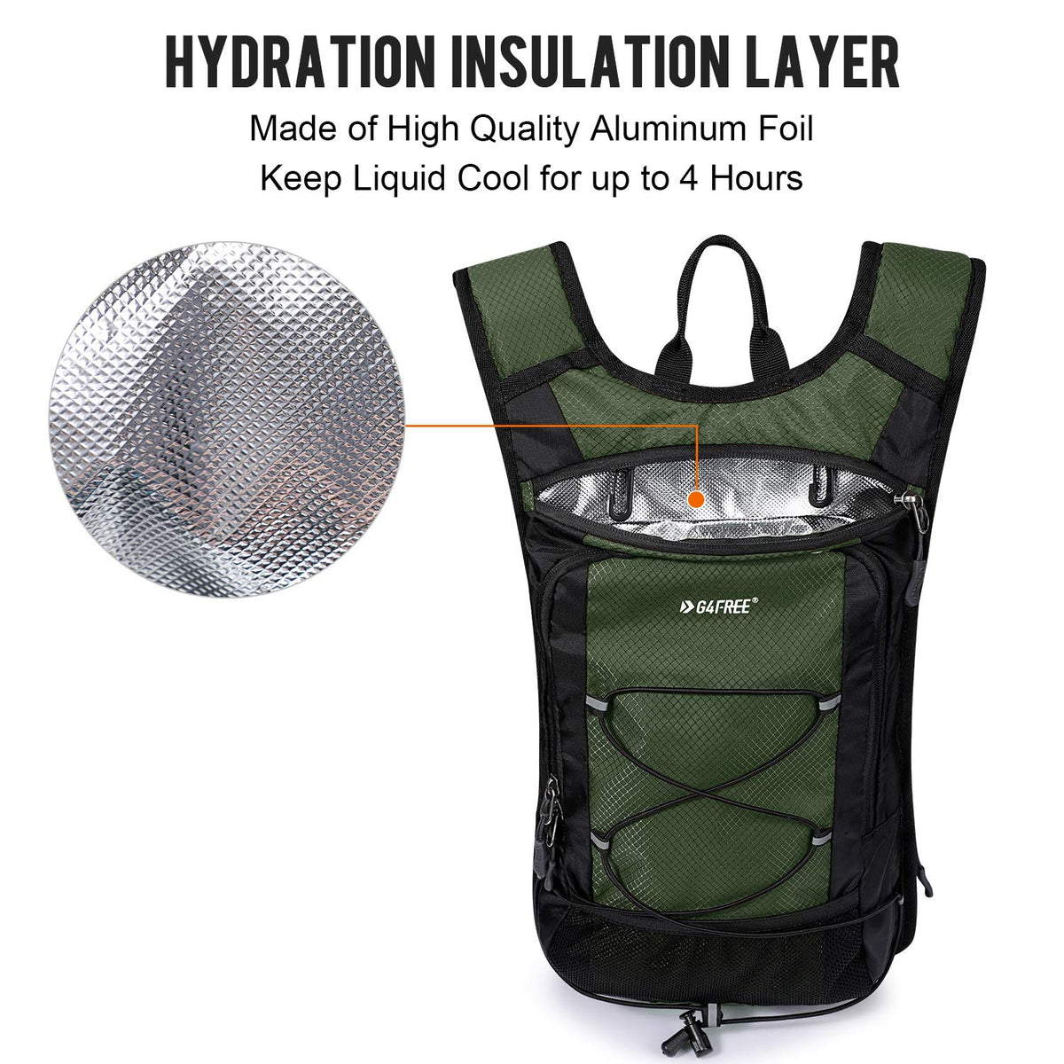 G4Free - G4Free Insulated Hydration Backpack Pack with 2L BPA -D02V741A