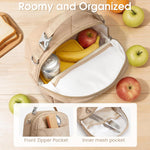 G4Free - G4Free Large Insulated Lunch Bag, Leakproof Quilted Lunch Box Women Men -TN25B590C