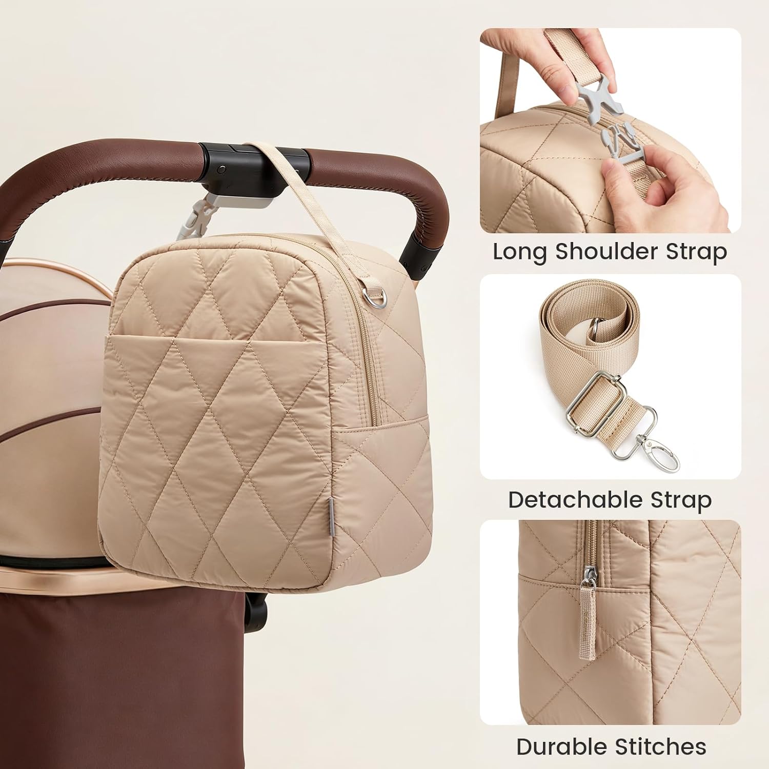 G4Free - G4Free Large Insulated Lunch Bag, Leakproof Quilted Lunch Box Women Men -TN25B590C