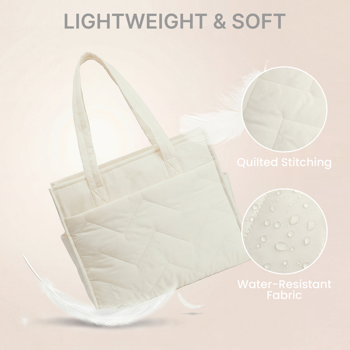 G4Free - G4Free Lightweight Quilted Tote with Laptop Compartment -TN25B591A