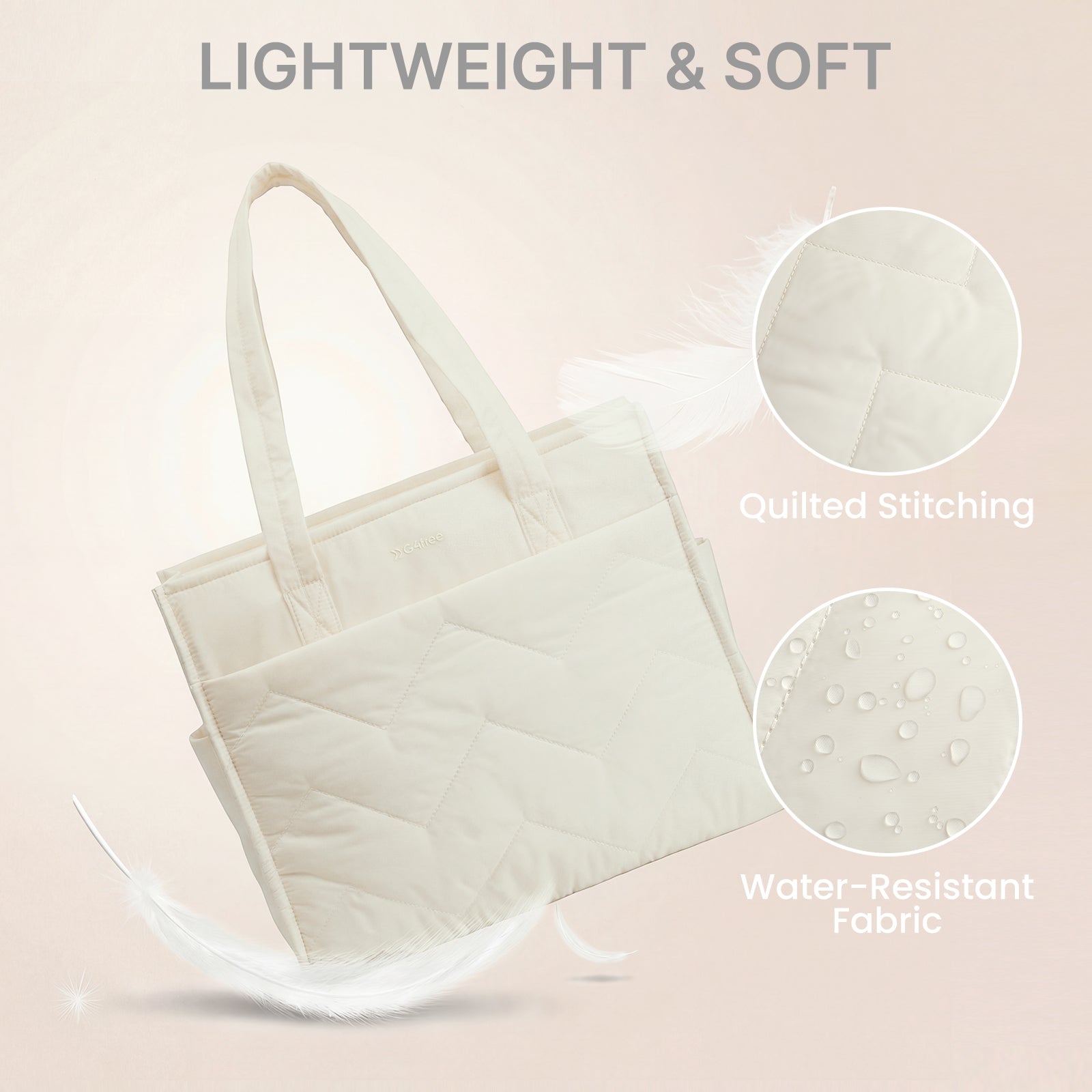 G4Free - G4Free Lightweight Quilted Tote with Laptop Compartment -TN25B591A
