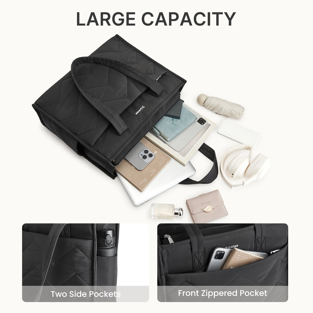 G4Free - G4Free Lightweight Quilted Tote with Laptop Compartment -TN25B591A