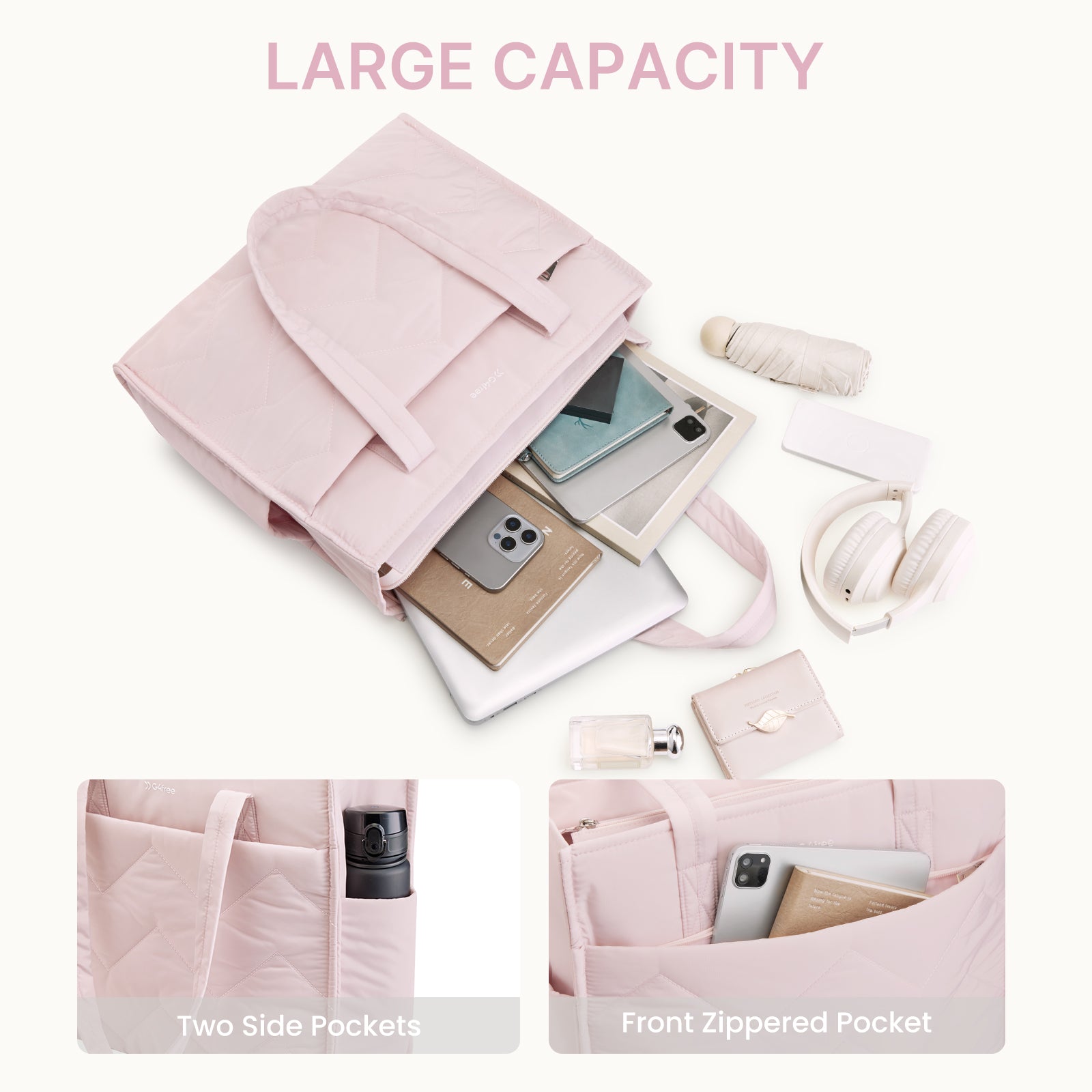 G4Free - G4Free Lightweight Quilted Tote with Laptop Compartment -TN25B591A