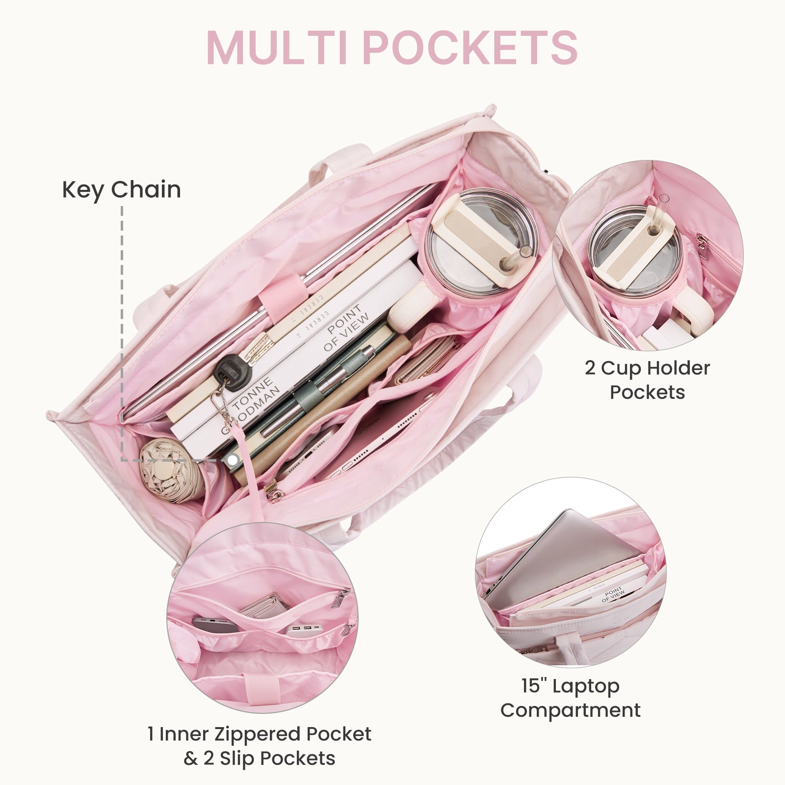 G4Free - G4Free Lightweight Quilted Tote with Laptop Compartment -TN25B591A